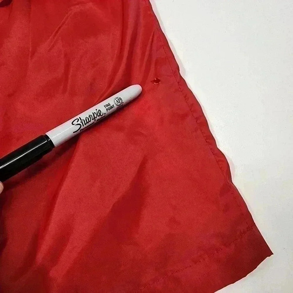 Vintage USA Spalding Nylon Red Rain Windbreaker Full Zip Jacket Men's XL - Picture 9 of 11